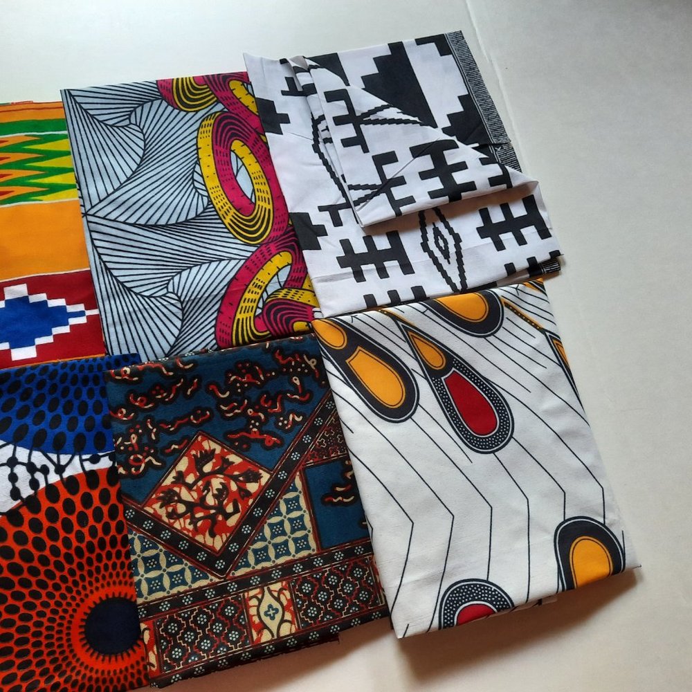 BOGO BUY ONE GET ONE FREE--6 Random Fat Quarter Bundle/African Fabric/6 Pcs - - Picture 3 of 14